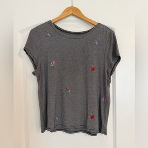 Stripped Floral American Eagle T-Shirt